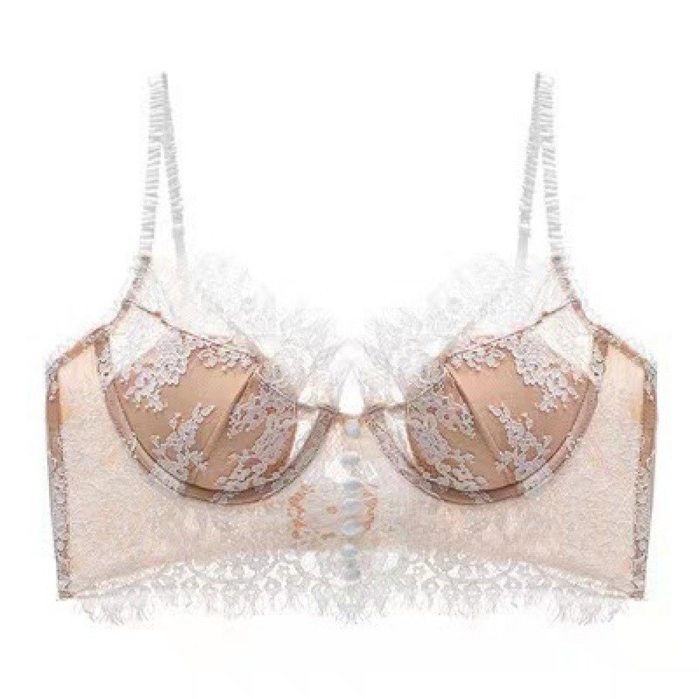 Embroidery Underwear - Soutien-gorge sans armatures en dentelle brodée