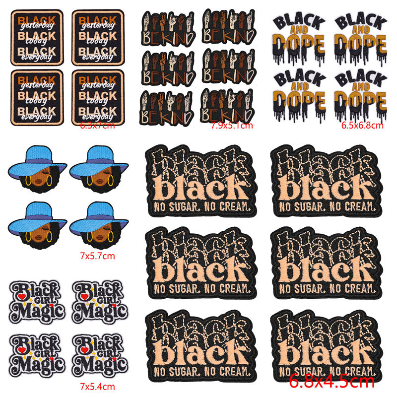 Embroidery On Black Shirt - 10 pièces/lots noir fille magique Cool