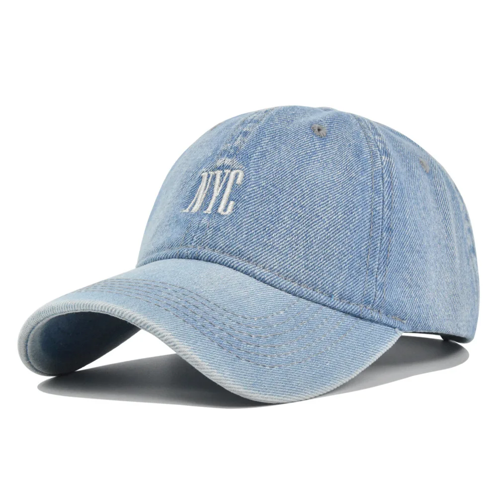 Embroidery Nyc - Chapeau de Baseball en Tissu Denim