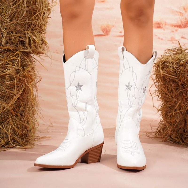 Embroidery Online - Bottes pour femmes mi-mollet à bout