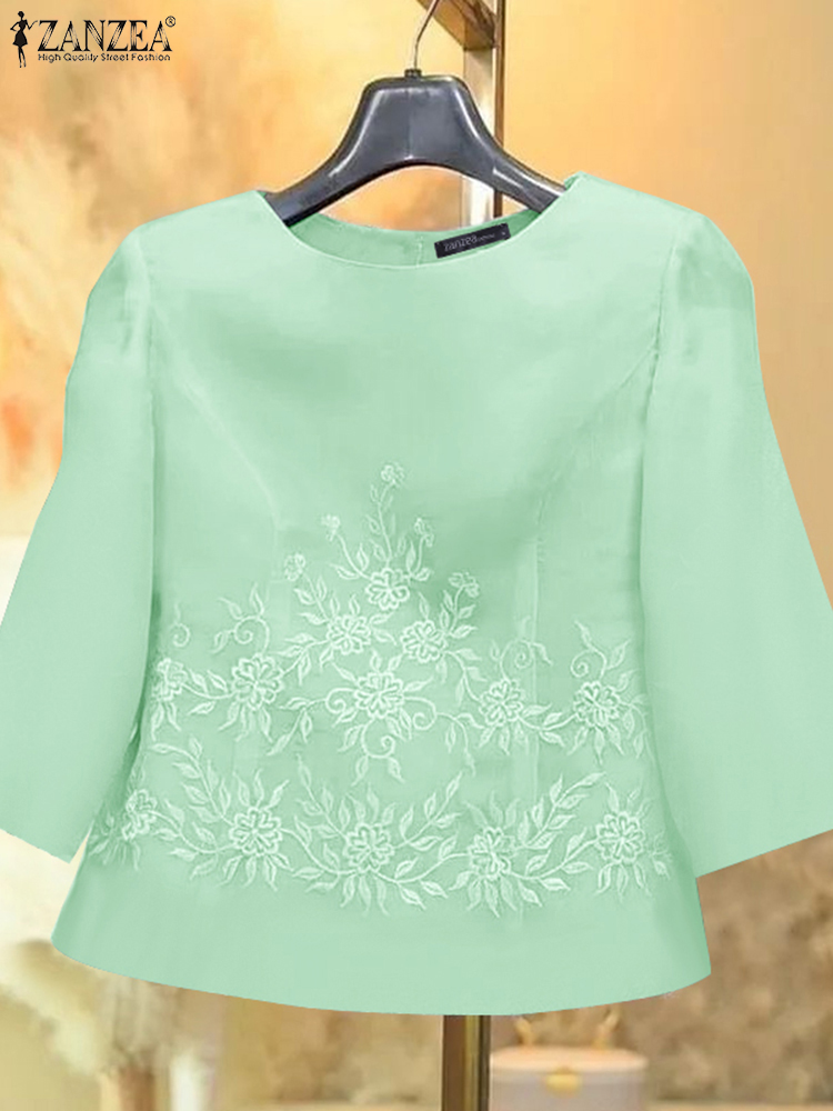 Embroidery On Shirt - Vintage brodé hauts femmes Blouse trois