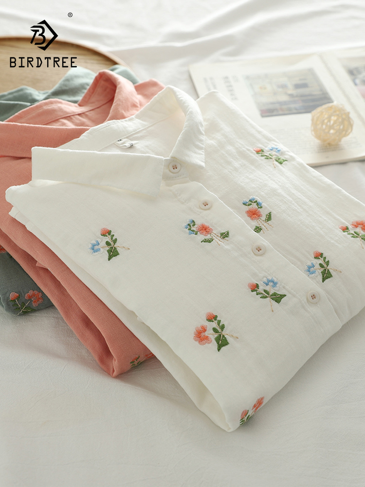 Embroidery Yarns - Chemise d'été à manches 3/4 en