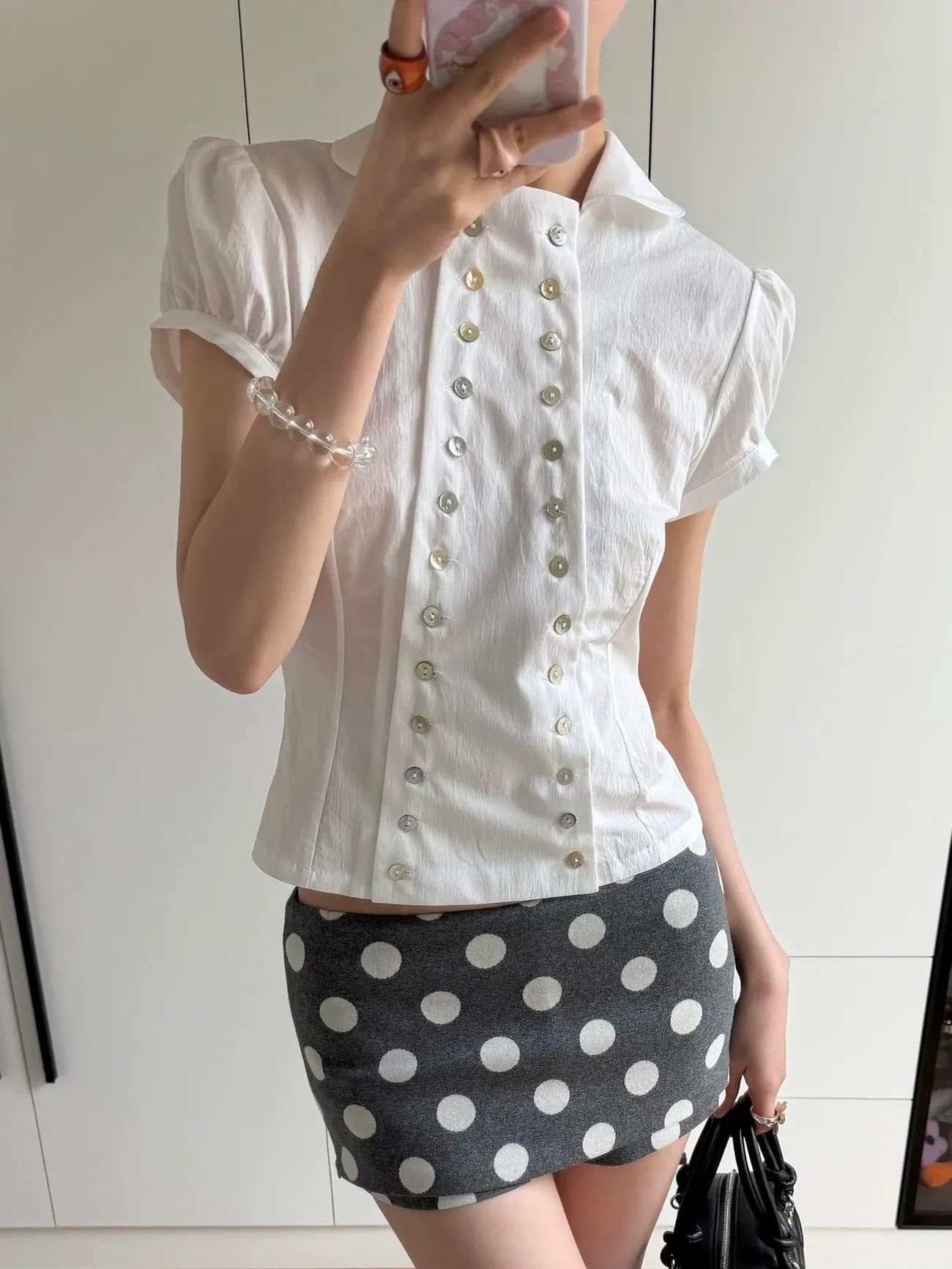 Embroidery Online - Blouse Y2K Esthétique Col Peter Pan