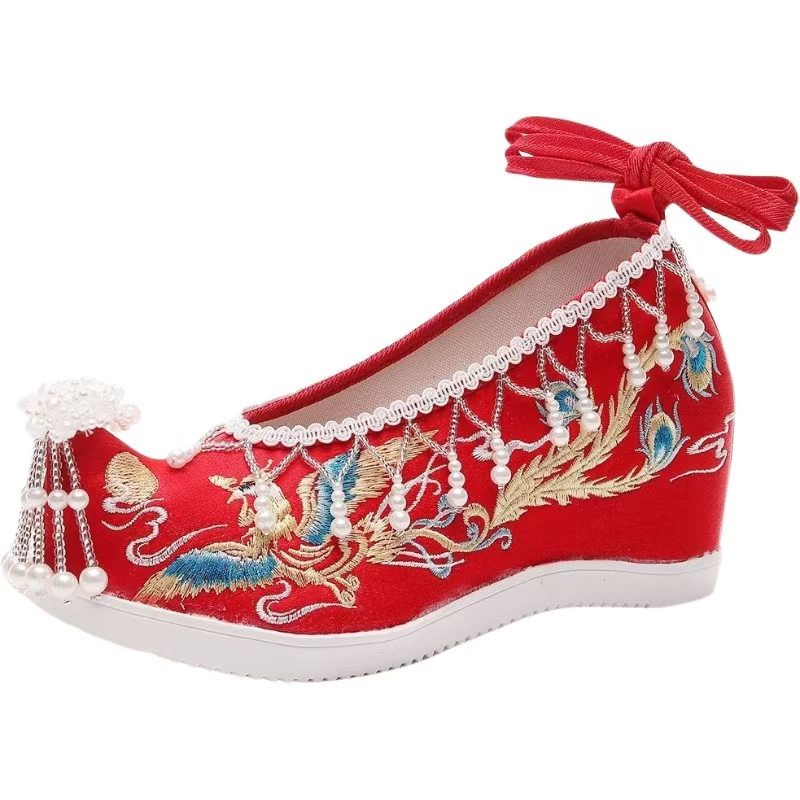 Embroidery Wedding - Chaussures de mariage brodées rouges pour
