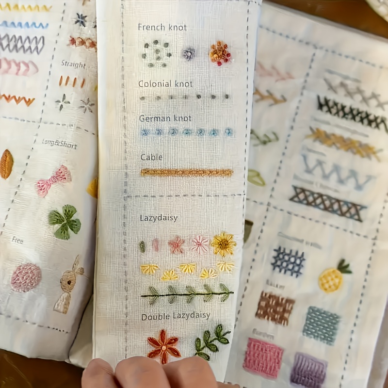 Embroidery Guide Book - Carnet d'exercices de couture, aiguille à