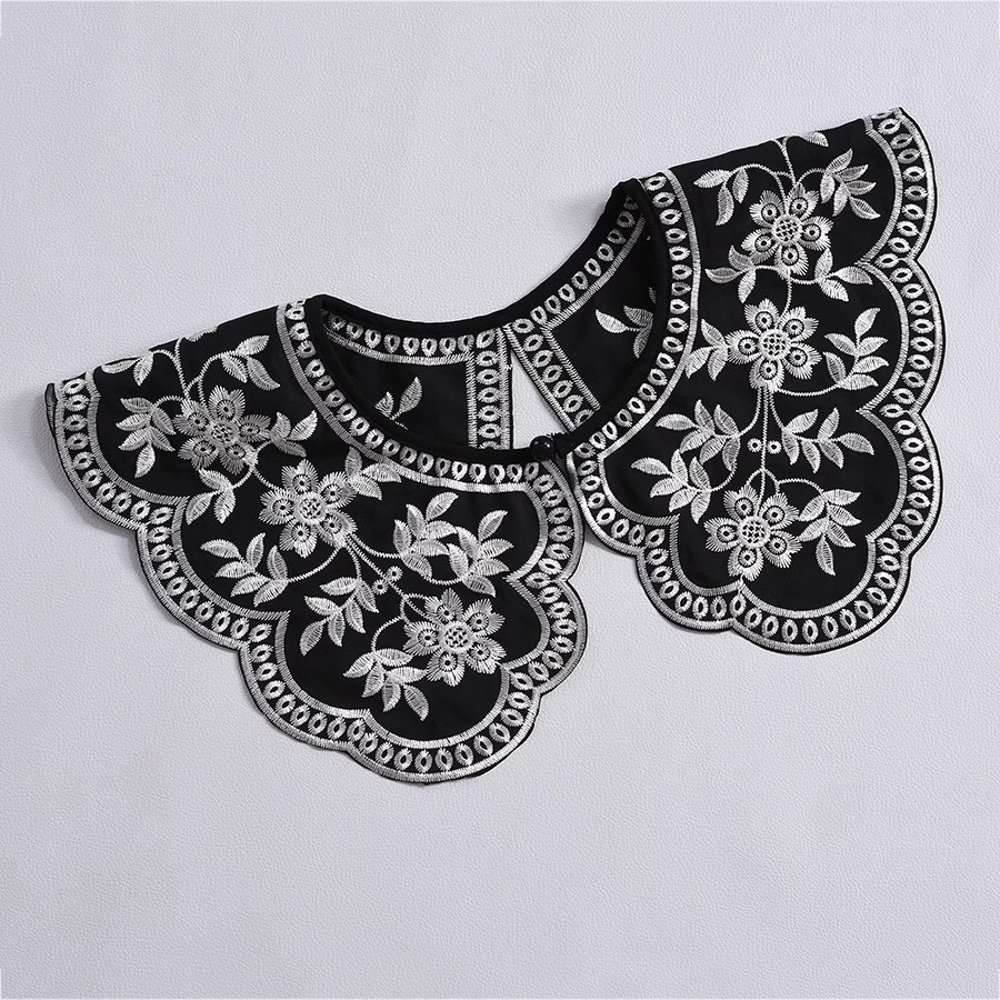 Embroidery On Black Shirt - Nouveau col de chemise de style