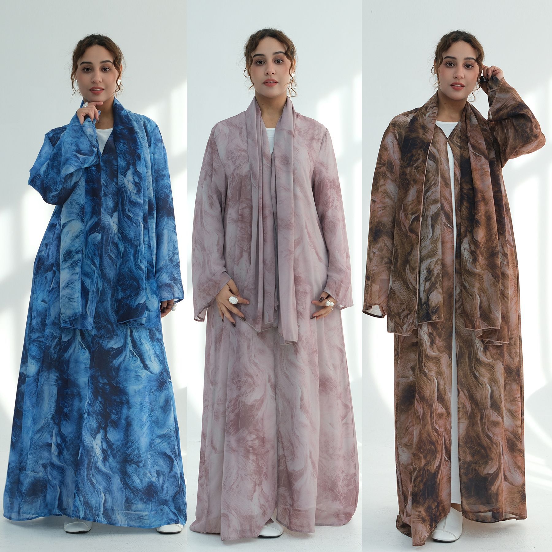 Abaya ouvert en mousseline de  - Embroidery Online avis et prix