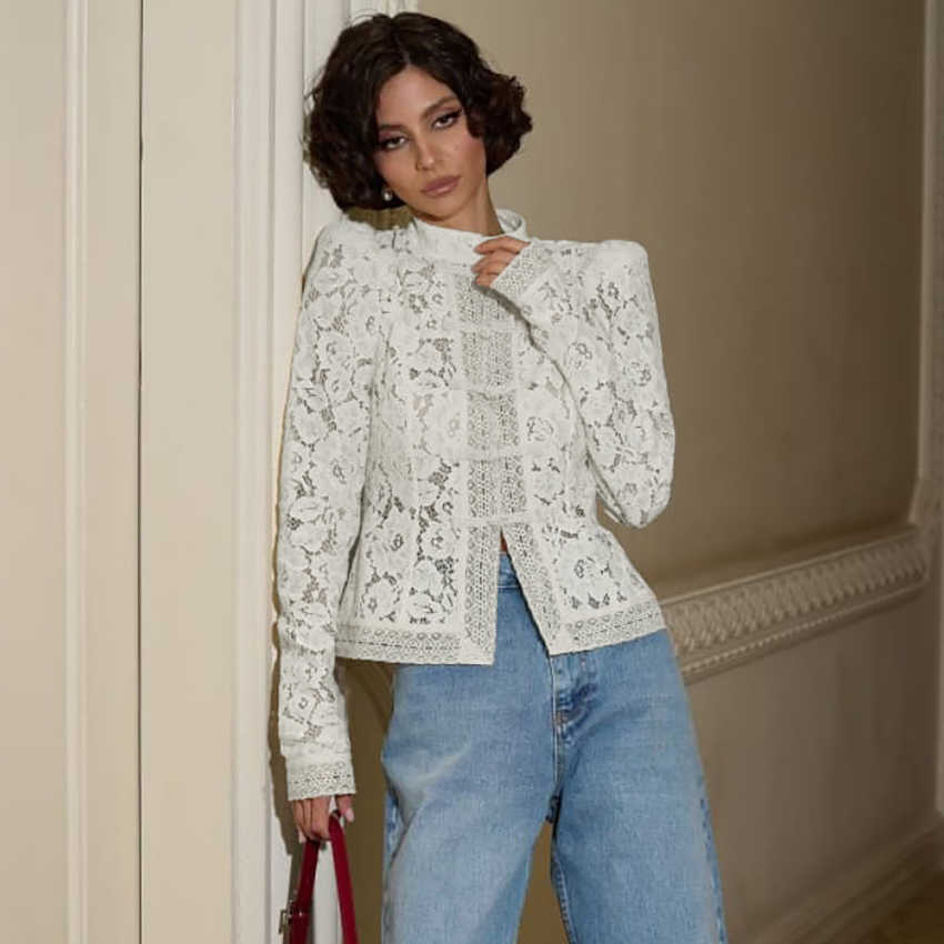 Linad élégant broderie manches - Embroidery On Shirt avis et prix