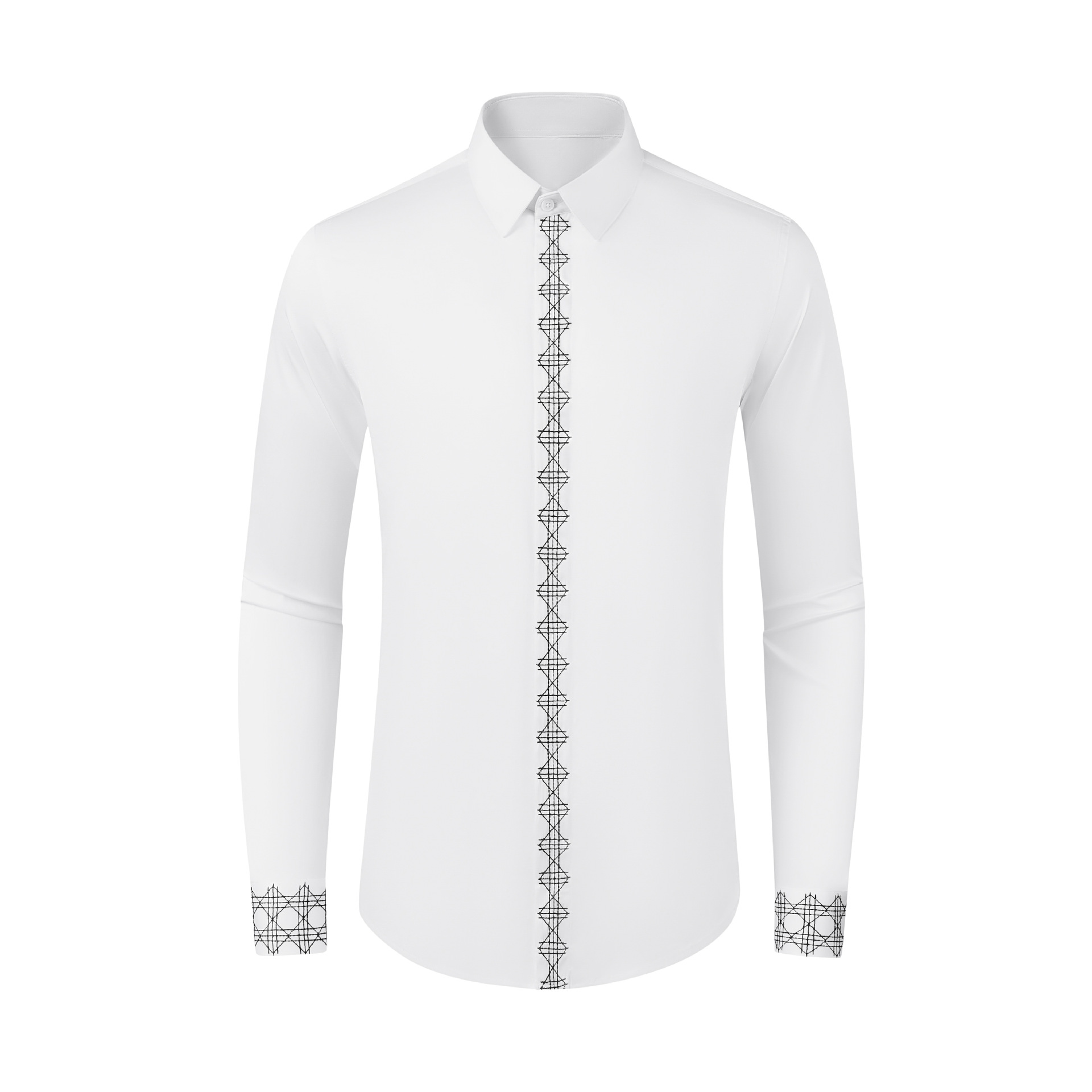 Haut en coton noir et blanc po - Embroidery On Black Shirt avis et prix