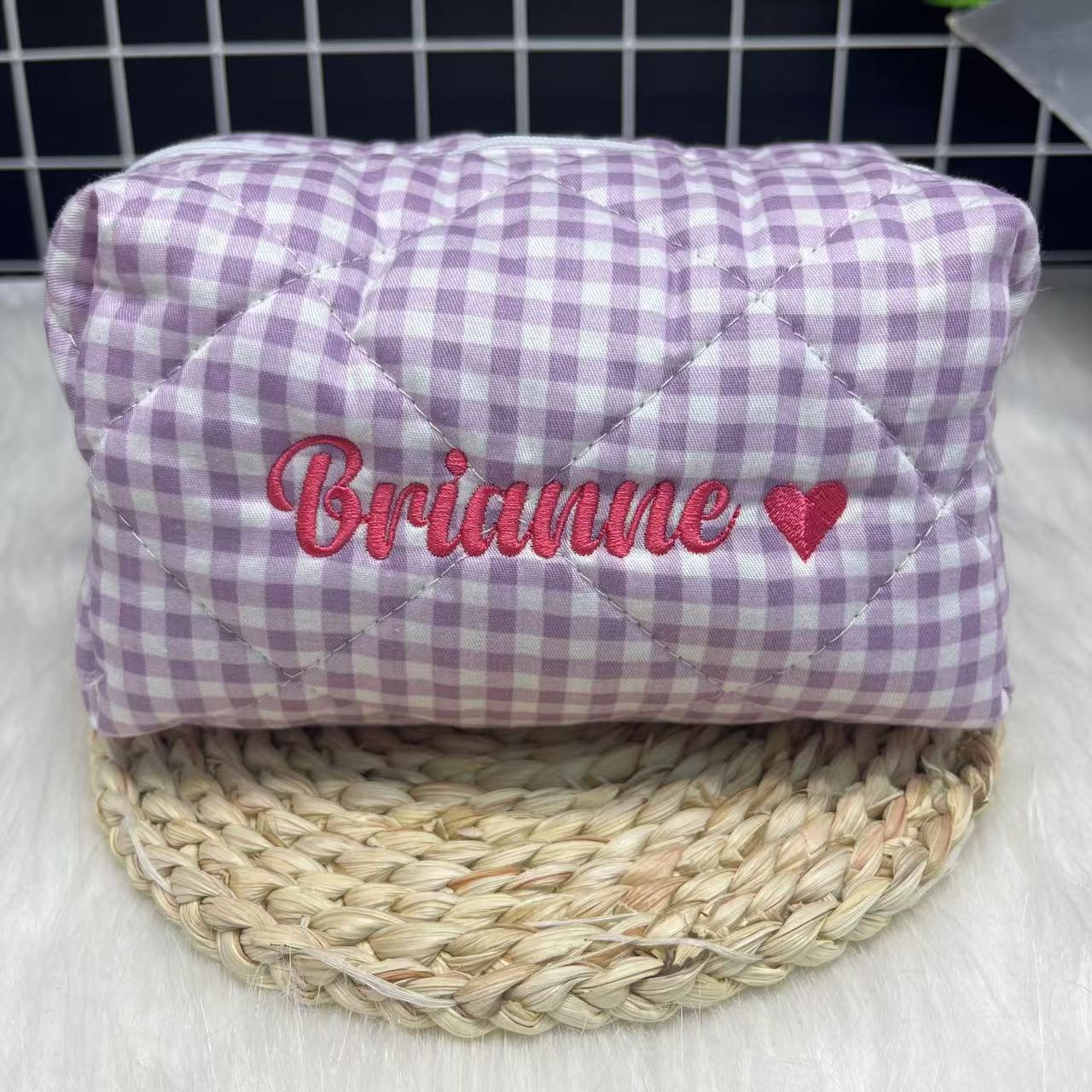 Sac à cosmétiques rayé de gran - Embroidery Logo avis et prix