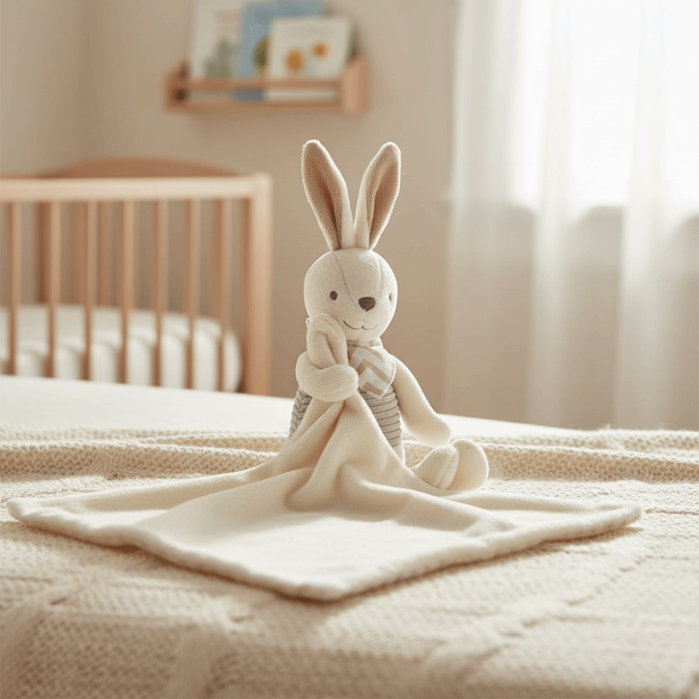 Doudou carré pour bébé lapin,  - Embroidery Towel avis et prix